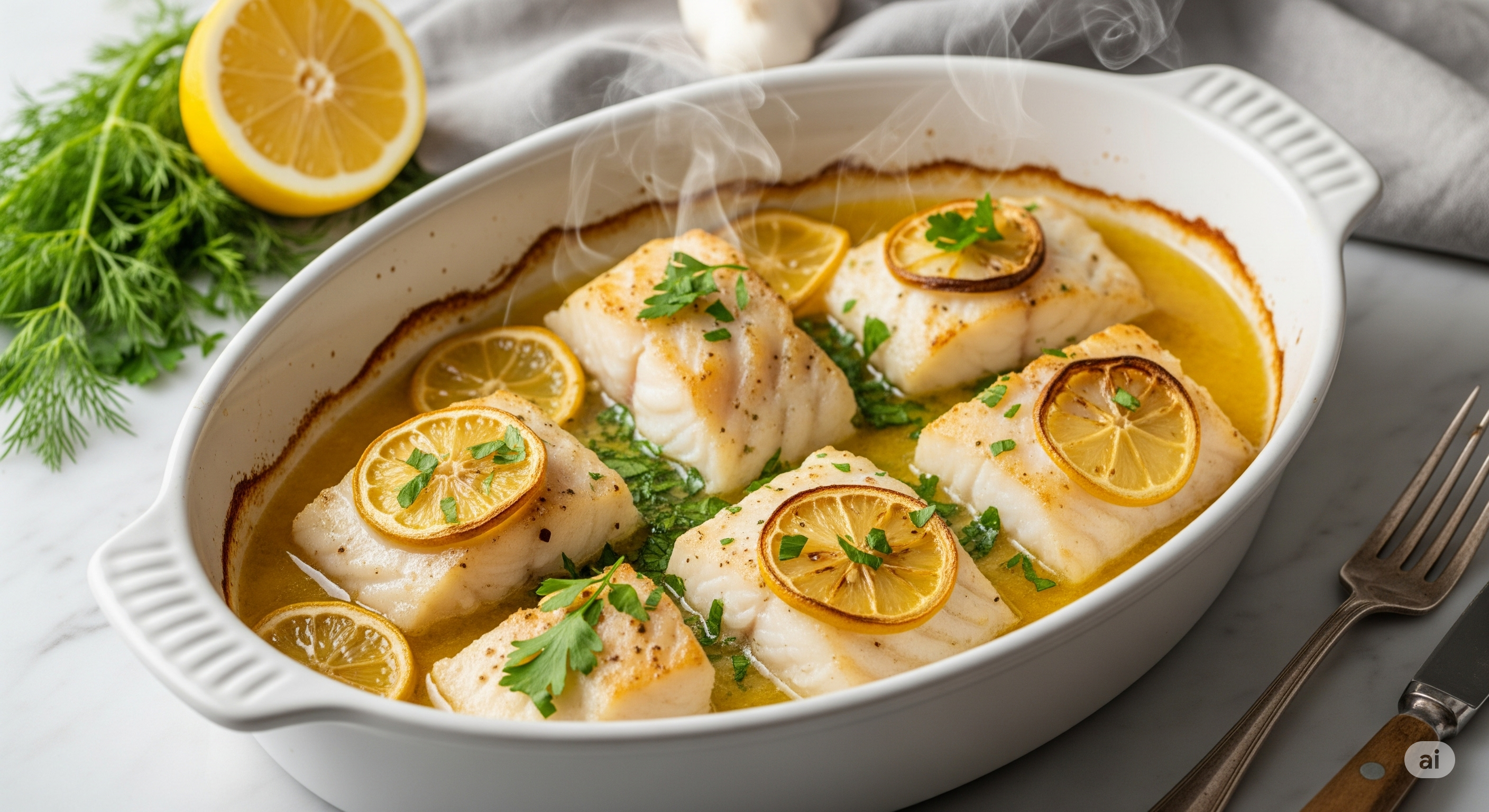 Perfect Baked Cod with Lemon and Herbs
