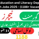 School Education and Literacy Department Sindh Jobs 2025 – 1188+ Vacancies