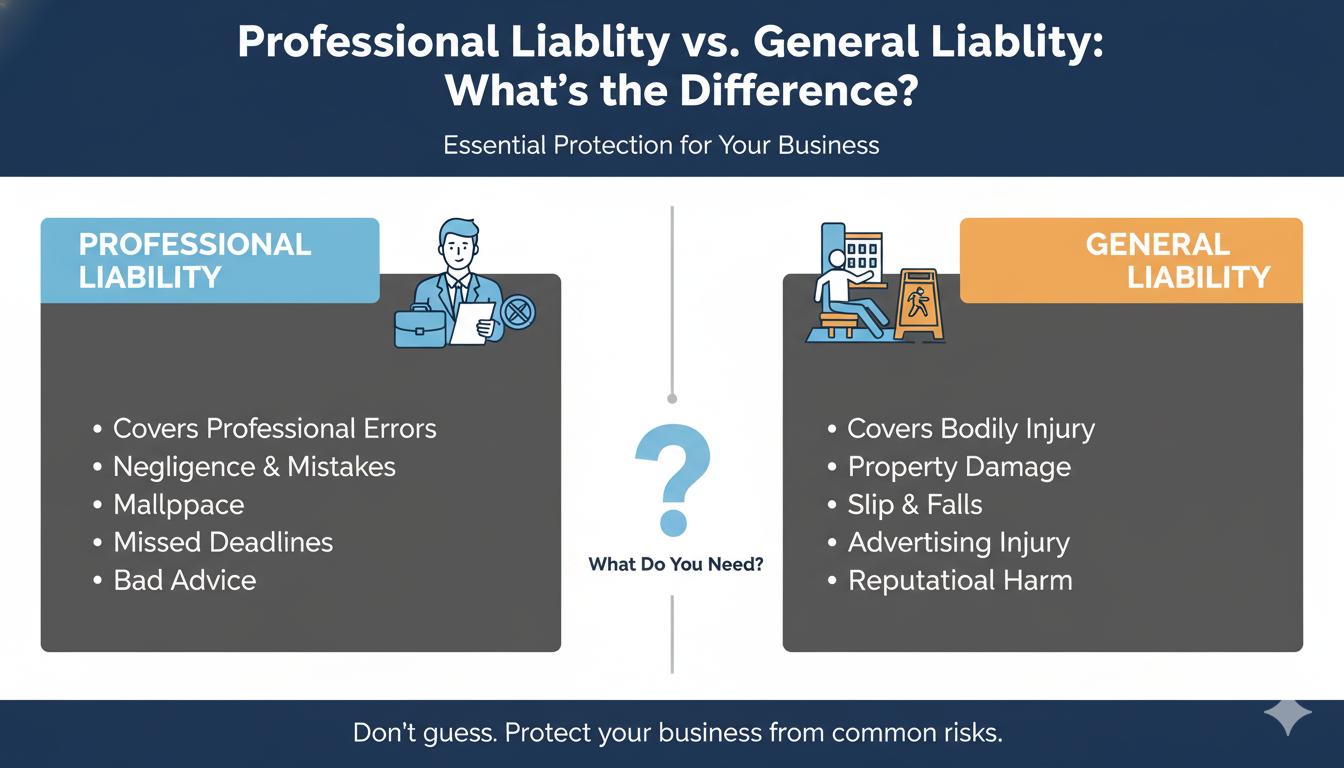 Professional Liability vs. General Liability: What’s the Difference?