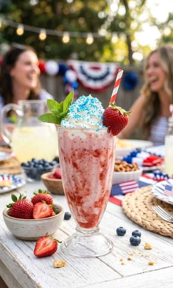 strawberry vanilla milkshake