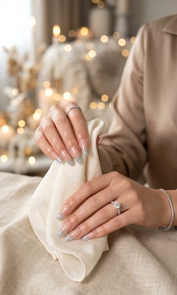glitter french tips