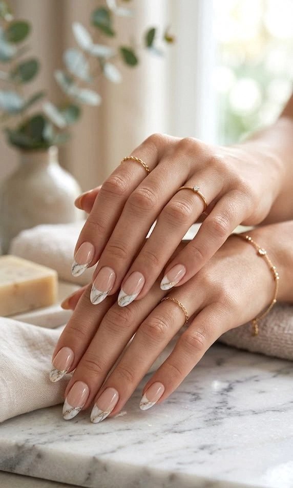 marble french tips