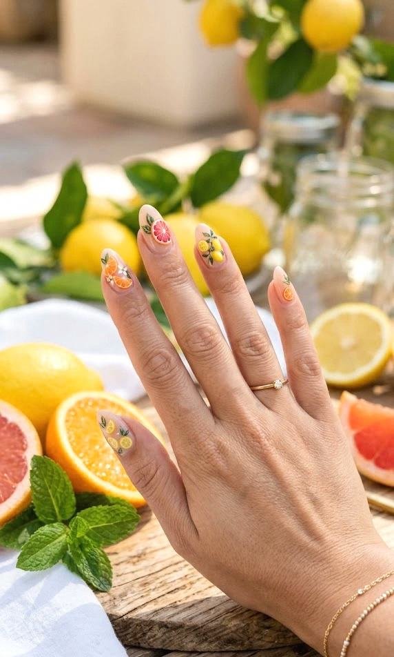 sunny citrus nails 🍋