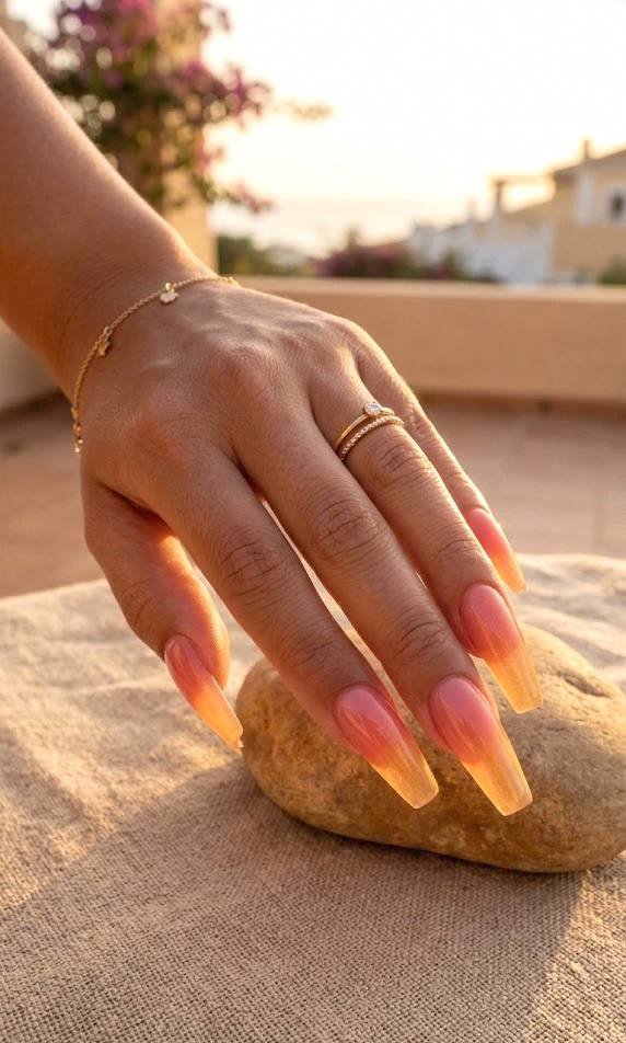 sunset ombre nails 🌅