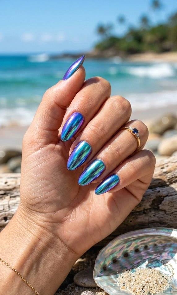 mermaid chrome nails ✨