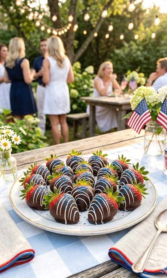 patriotic chocolate-dipped strawberries