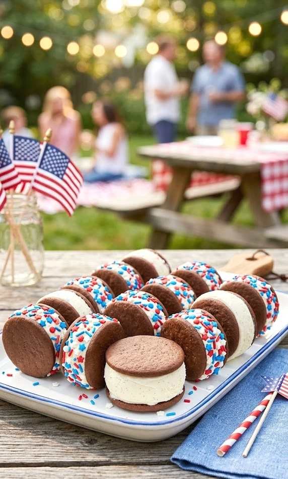 patriotic ice cream sandwiches