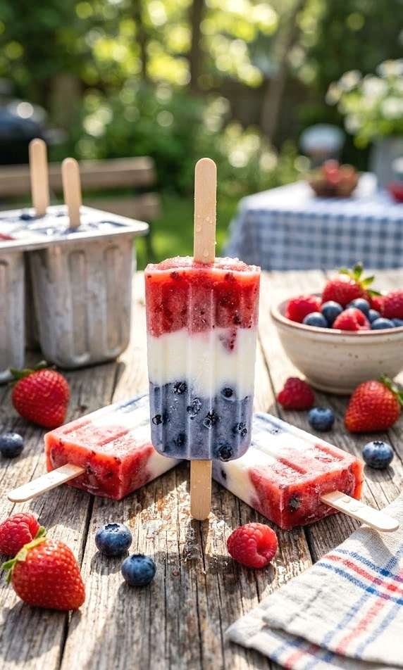 berry yogurt popsicles