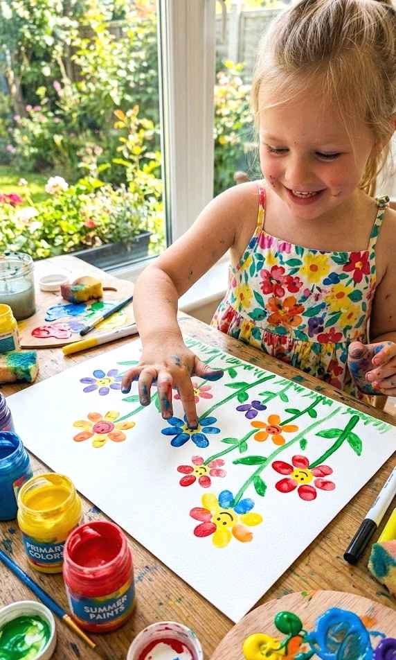 fingerprint flower garden