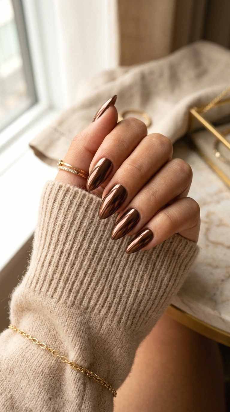 chocolate chrome nails
