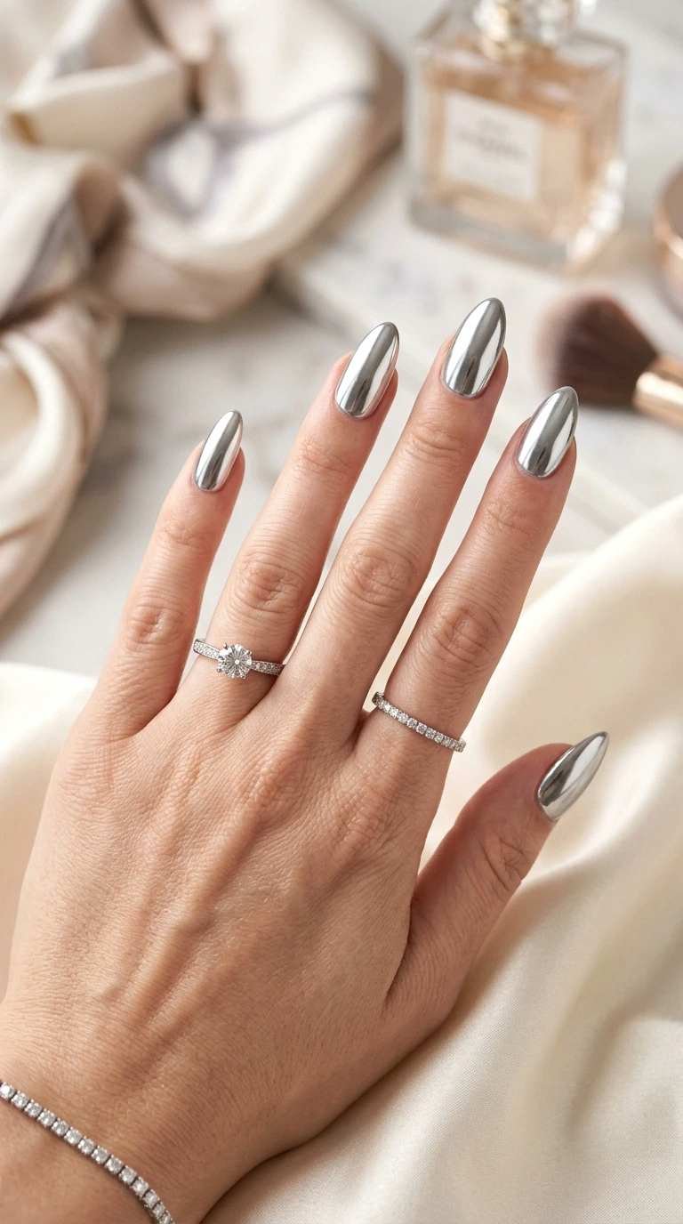 glazed donut chrome nails