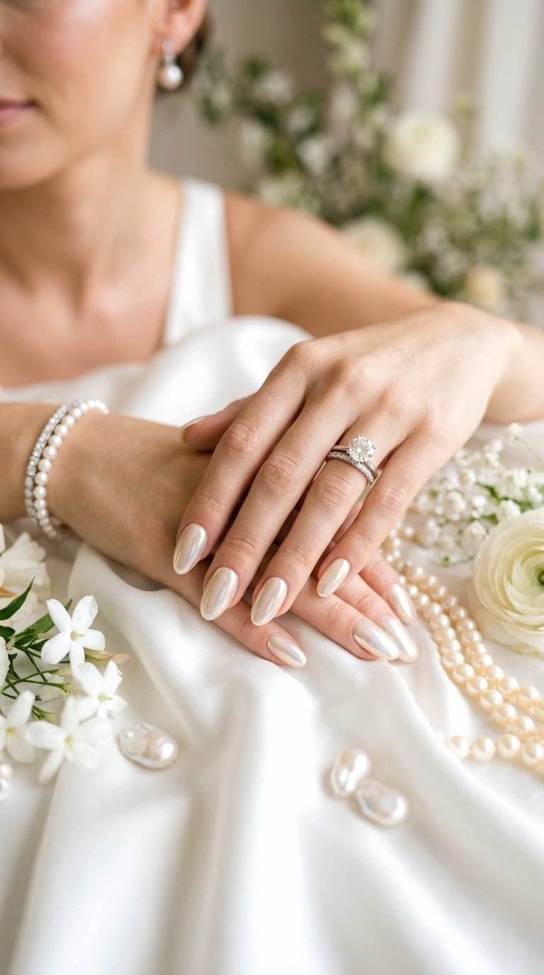 pearl chrome nails
