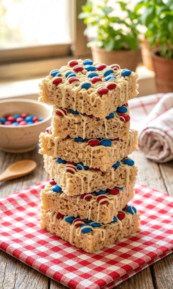 patriotic rice krispie treats