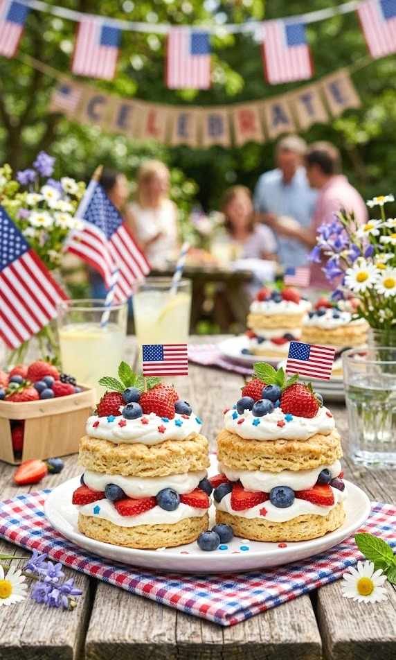 berry shortcake stacks