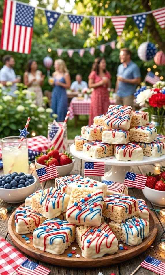 patriotic rice krispie treats