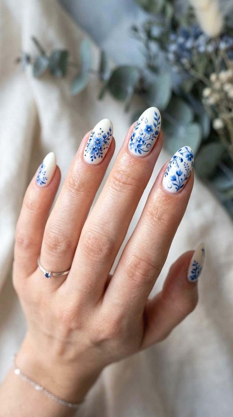 blue floral charm