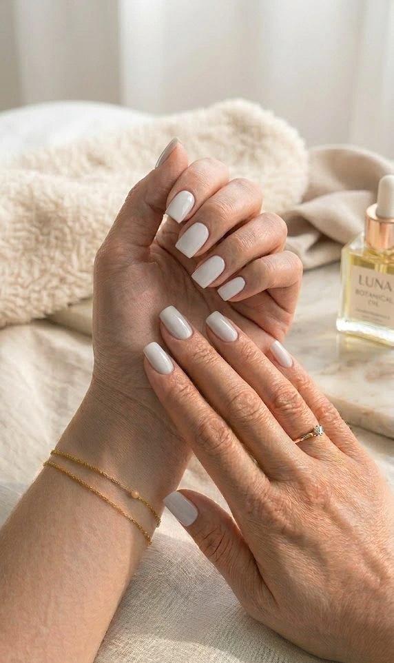 barely-there glitter nails