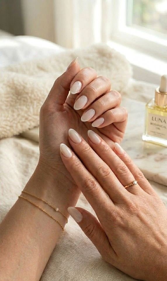 soft pink natural nails