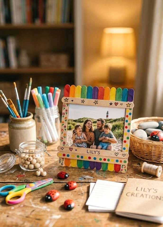 ice cream stick photo holder