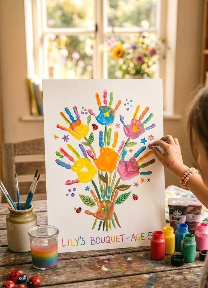handprint flower bouquet