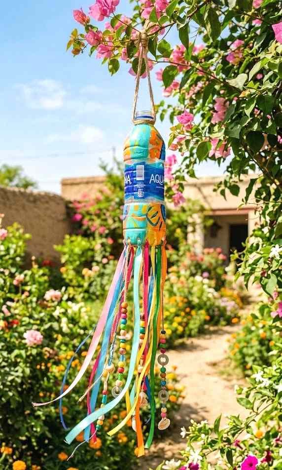 recycled bottle wind chimes