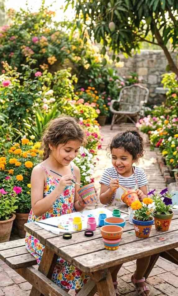 painted flower pots
