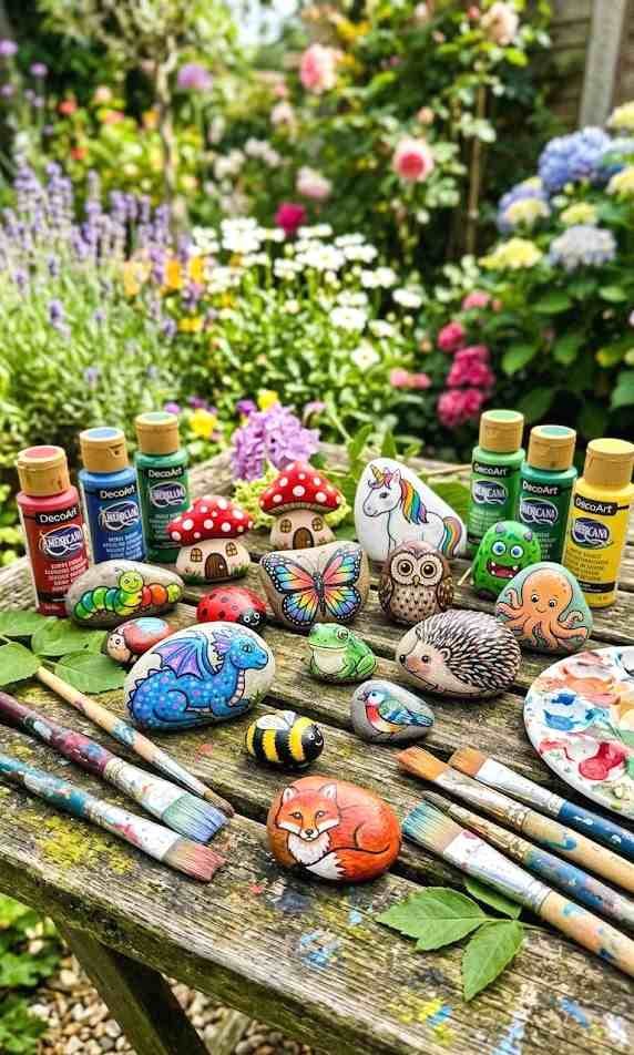 painted rock creatures