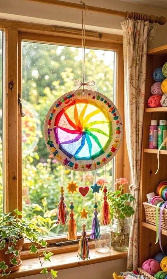 paper plate sun catchers