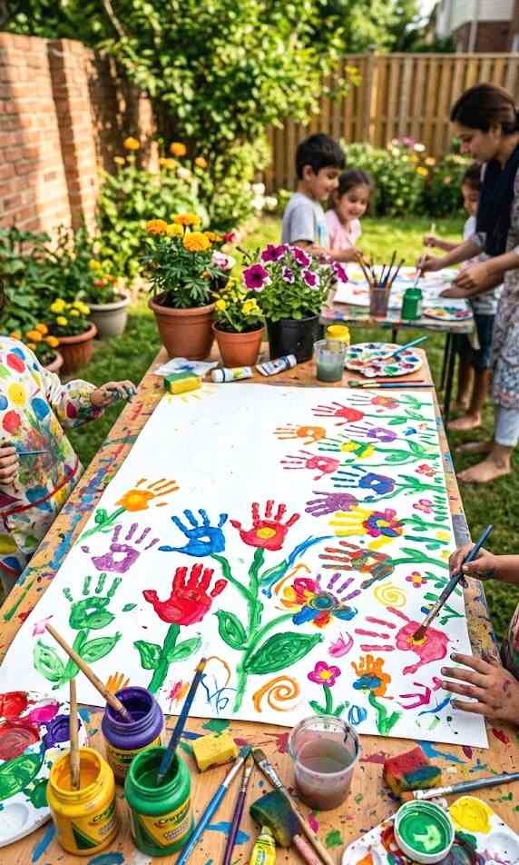 handprint flower garden