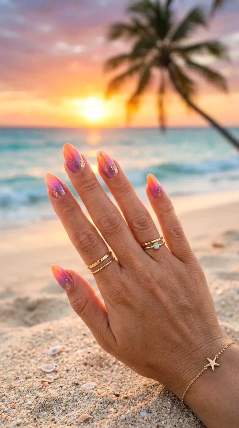 sunset gradient nails