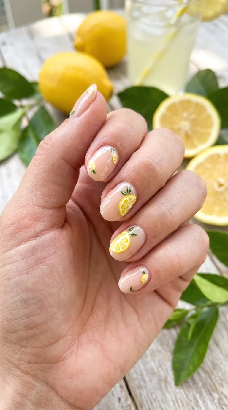 lemon slice nail art
