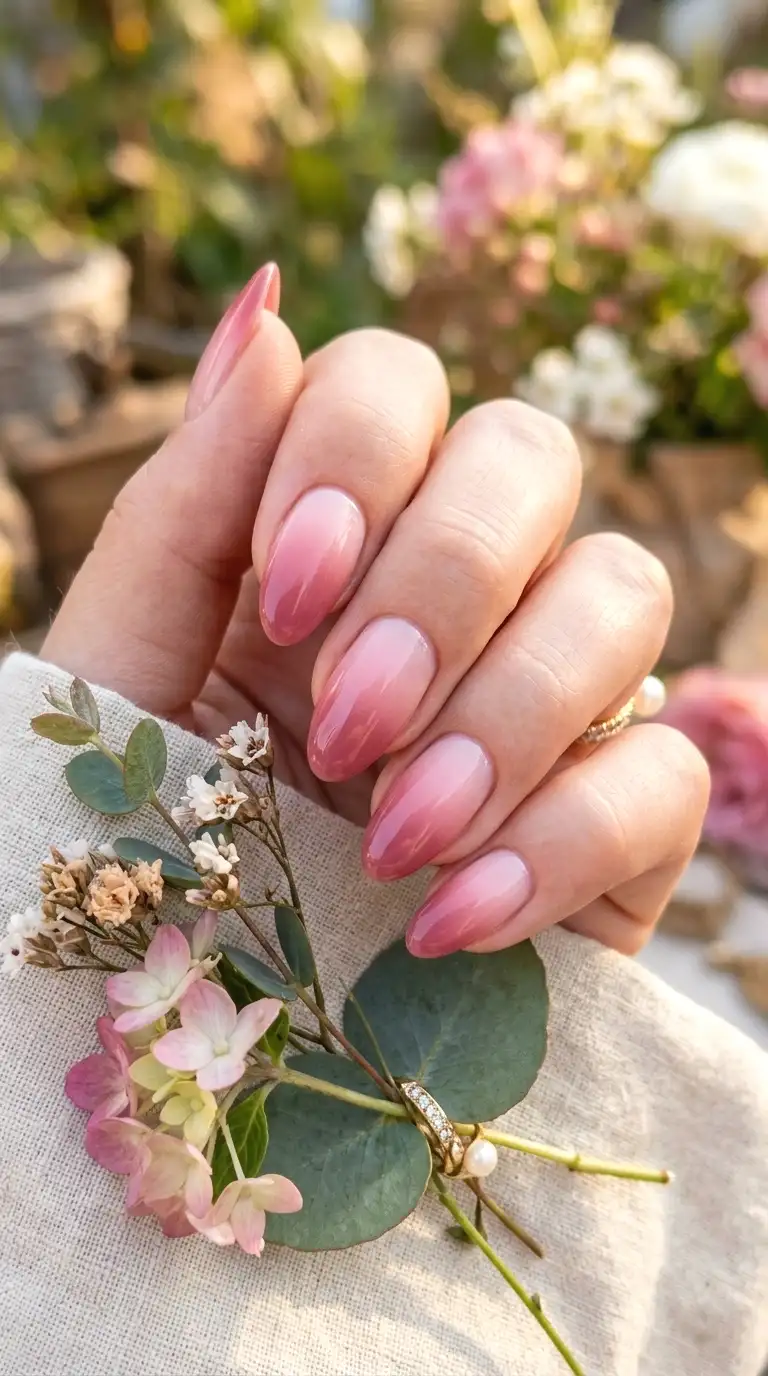 pink ombre nails