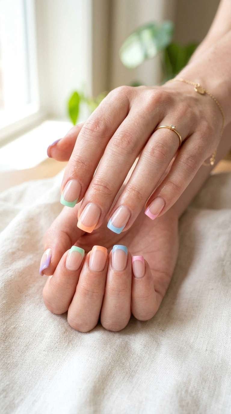 checkerboard accent nails