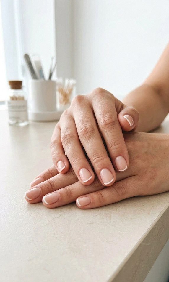 micro-french manicure