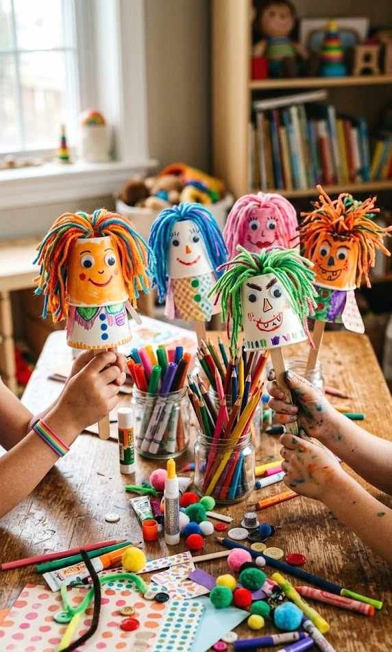 paper cup puppets