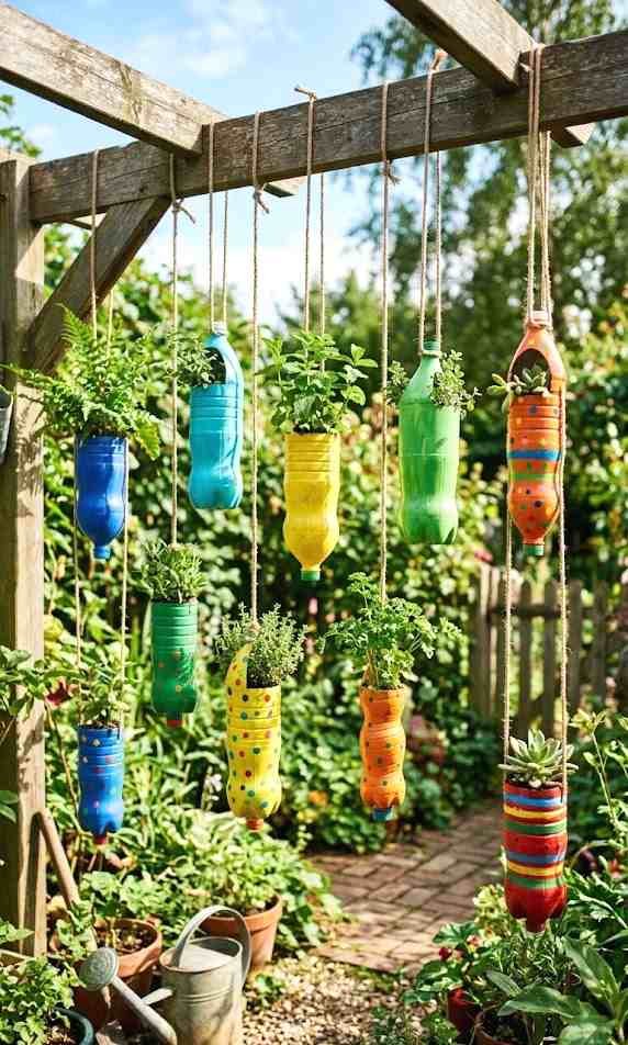 recycled bottle planters