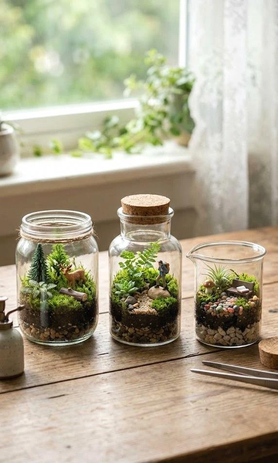 mini jar gardens