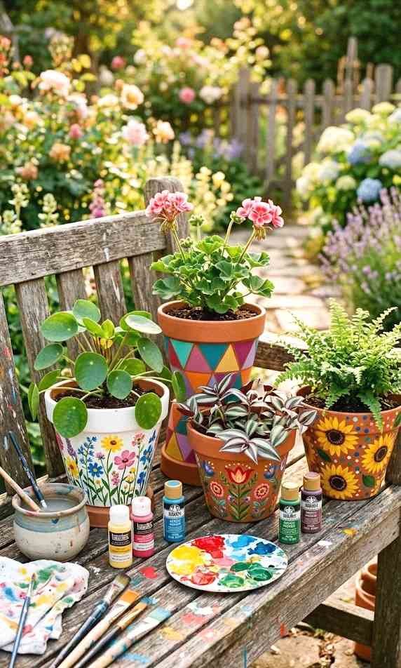 painted flower pots